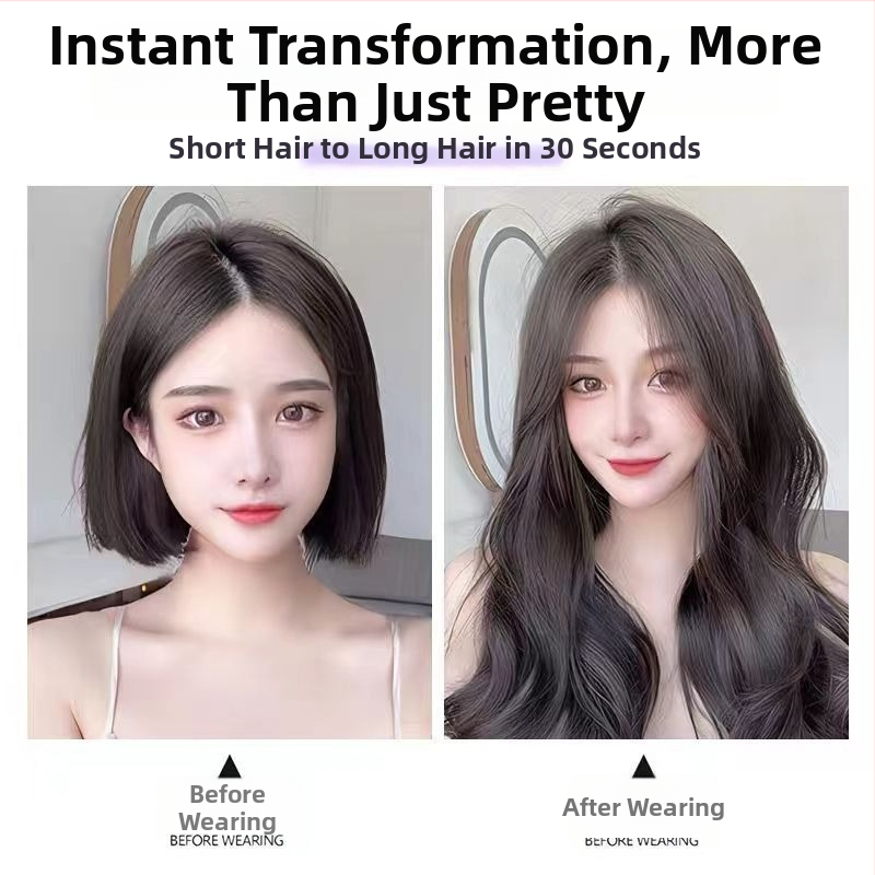 Trostruki produžni dodatak kosi – vlakna otporna na visoku temperaturu, velike valovi, pahuljast izgled, nevidljivo pričvršćivanje