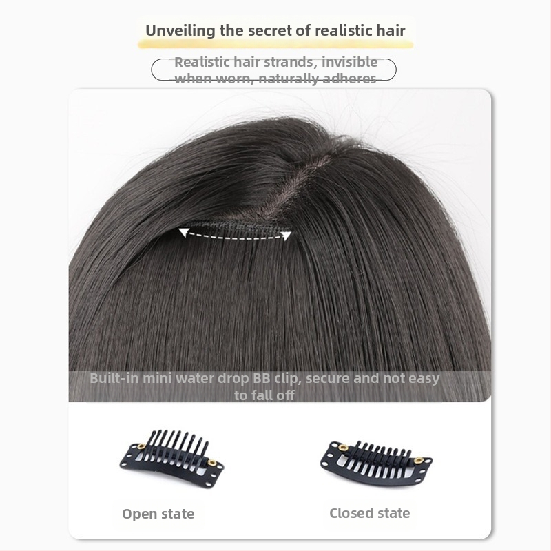 Trostruki produžni dodatak kosi – vlakna otporna na visoku temperaturu, velike valovi, pahuljast izgled, nevidljivo pričvršćivanje