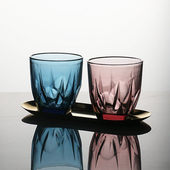 Stakleni set čaša za četkicu za zube i ispiranje usta za hotele - debelo staklo, moderan minimalistički stil, set za par, podrijetlo: Chaozhou, tiskano logo