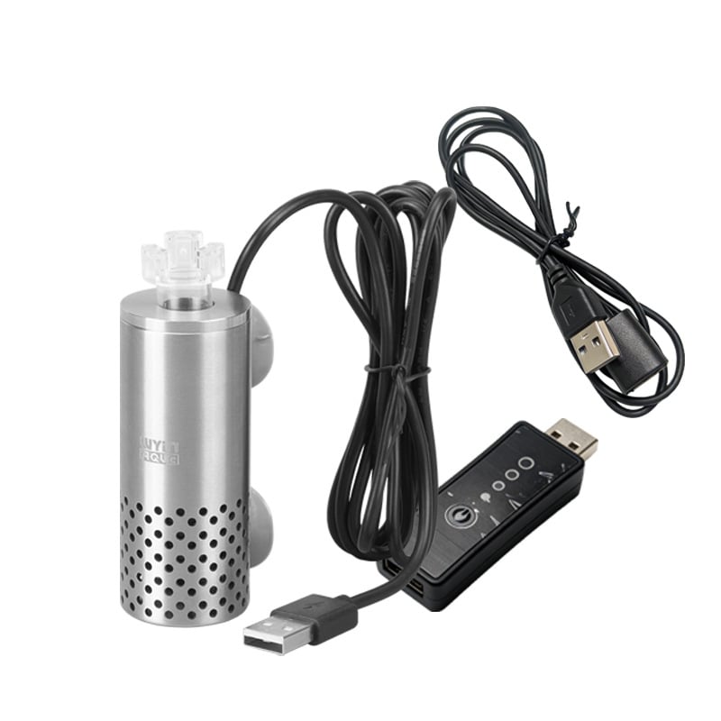 WYIN Električni uklanjivač masnih filmova za akvarij – nehrđajući čelik, USB napajanje, usisna čašica, 210 g
