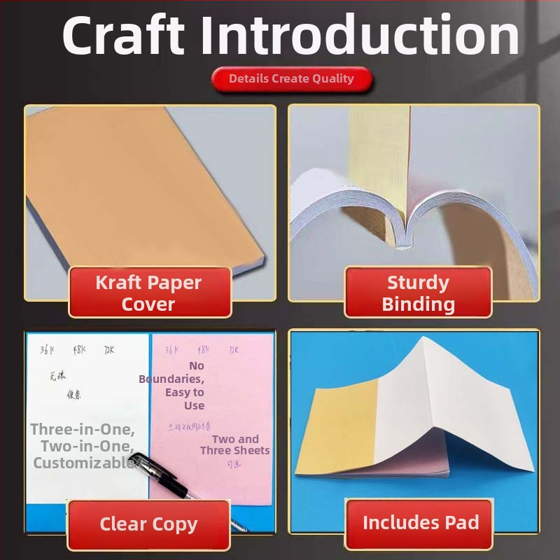 Yulu Paper Products Karbonless bilježnica, dvodijelna, trodijelna i četverodijelna kopir papir, blok za narudžbe jelovnika, prazan višedijelni memo blok, oblik: papir blok, IP autorizacija: Da