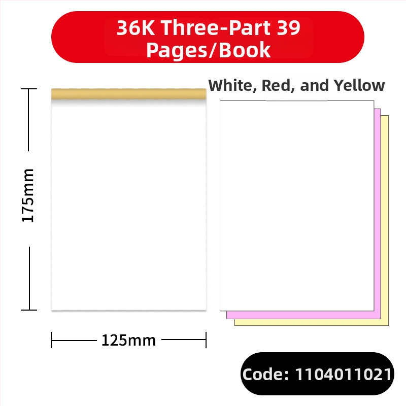 Yulu Paper Products Karbonless bilježnica, dvodijelna, trodijelna i četverodijelna kopir papir, blok za narudžbe jelovnika, prazan višedijelni memo blok, oblik: papir blok, IP autorizacija: Da