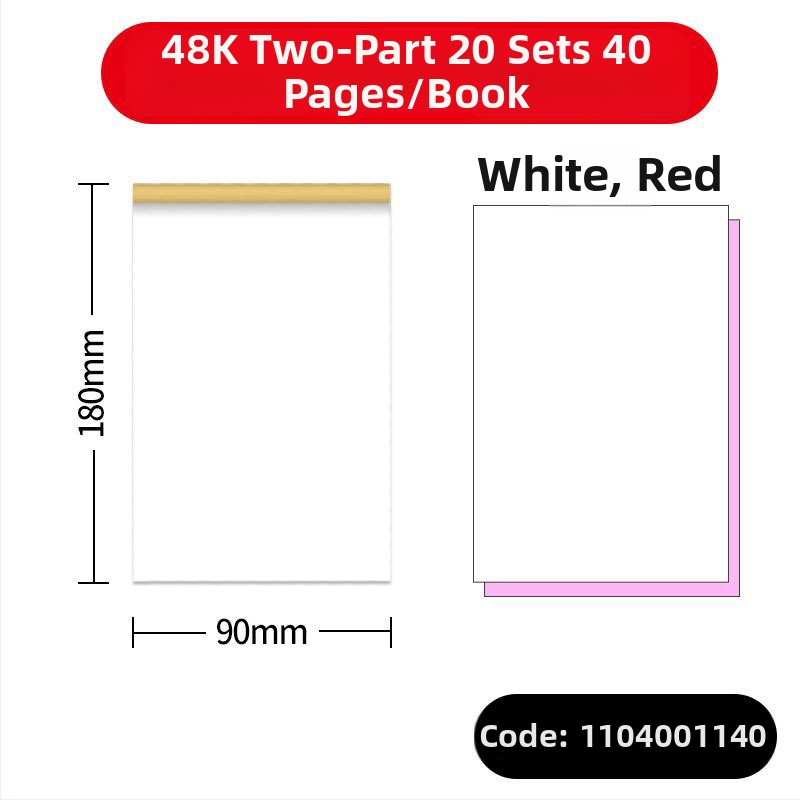 Yulu Paper Products Karbonless bilježnica, dvodijelna, trodijelna i četverodijelna kopir papir, blok za narudžbe jelovnika, prazan višedijelni memo blok, oblik: papir blok, IP autorizacija: Da