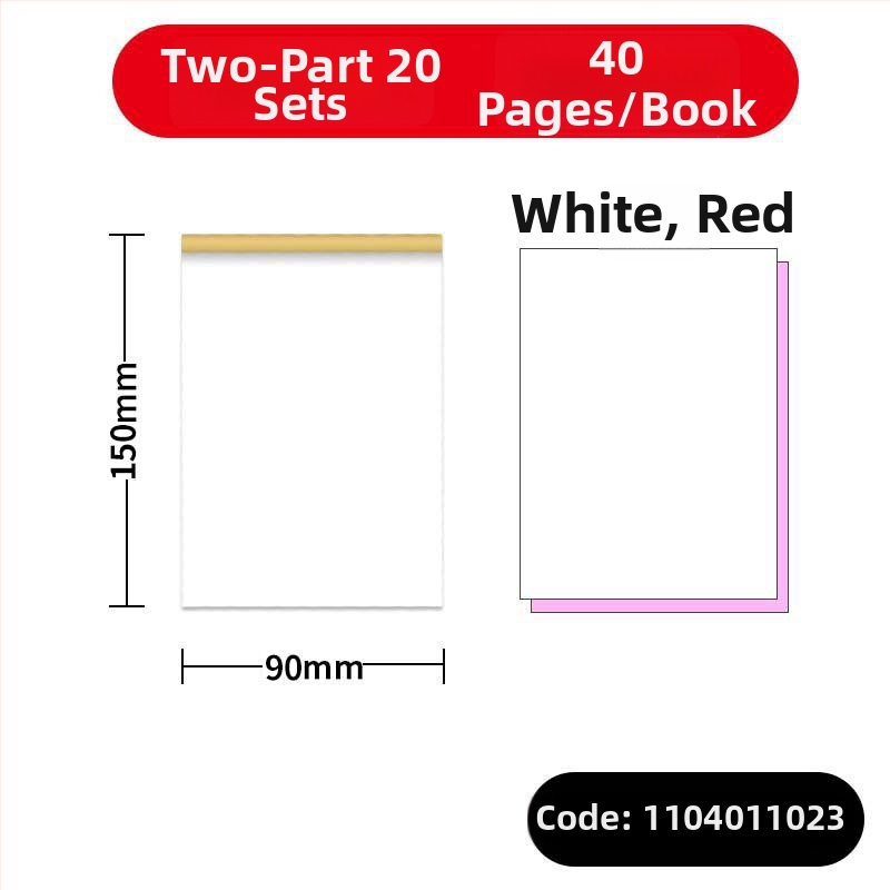 Yulu Paper Products Karbonless bilježnica, dvodijelna, trodijelna i četverodijelna kopir papir, blok za narudžbe jelovnika, prazan višedijelni memo blok, oblik: papir blok, IP autorizacija: Da