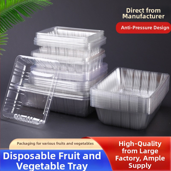 Jednorazová priehľadná PET plastová tácka na balenie ovocia a zeleniny bez krytu, s potlačou loga a možnosťou prispôsobenia