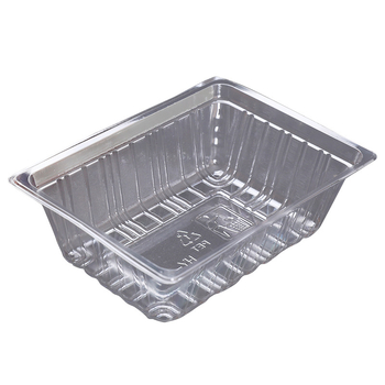 Egyszer használatos, átlátszó PET műanyag gyümölcs- és zöldségcsomagoló tál fedél nélkül, logónyomás és testreszabás lehetőséggel