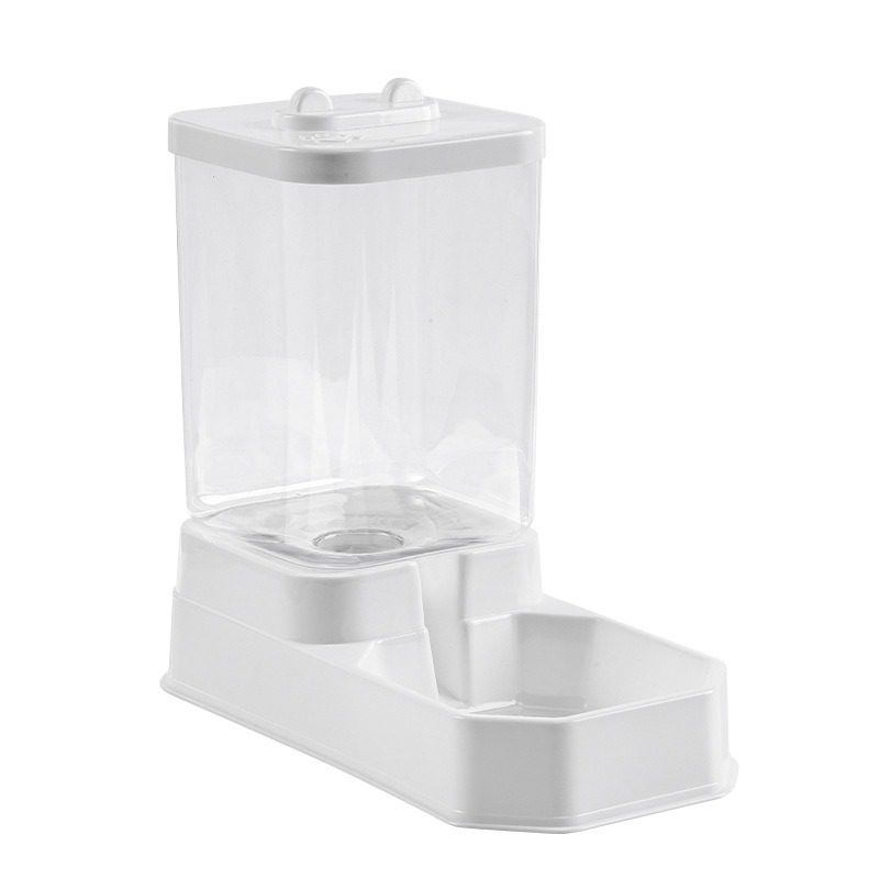 Distribuitor de apă pentru pisici și hrană automată cu recipient de depozitare, AB-002, material PP, potrivit pentru pisici