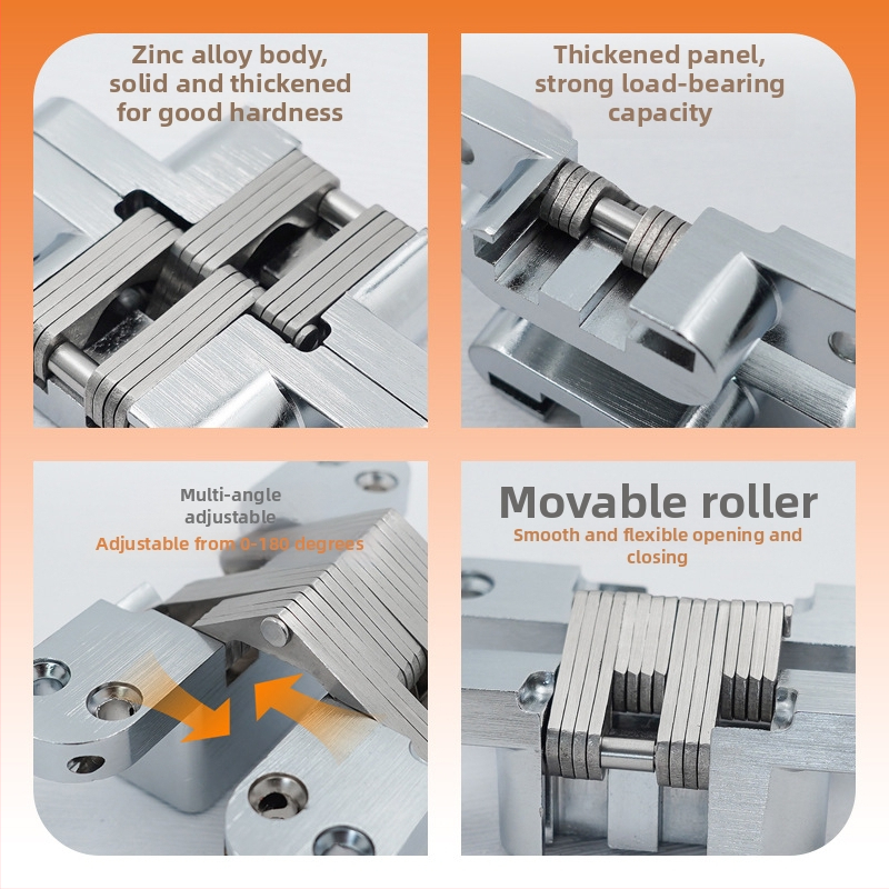 Ajtókeresztpánt, modell 1, csapágyas típus, anyagok: rozsdamentes acél és cink ötvözet, felületkezelés: porfestett felület