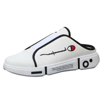 Férfi zárt orrú slip-on mules, koreai stílus, gumi talp, felsőrész műbőr, injektált talp-technológia