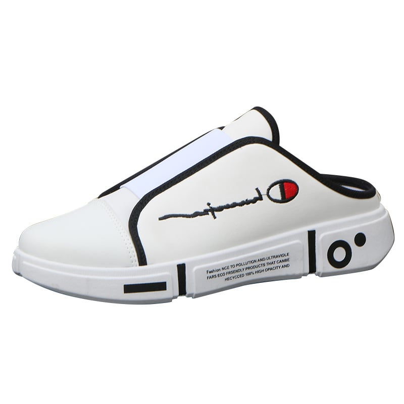 Férfi zárt orrú slip-on mules, koreai stílus, gumi talp, felsőrész műbőr, injektált talp-technológia