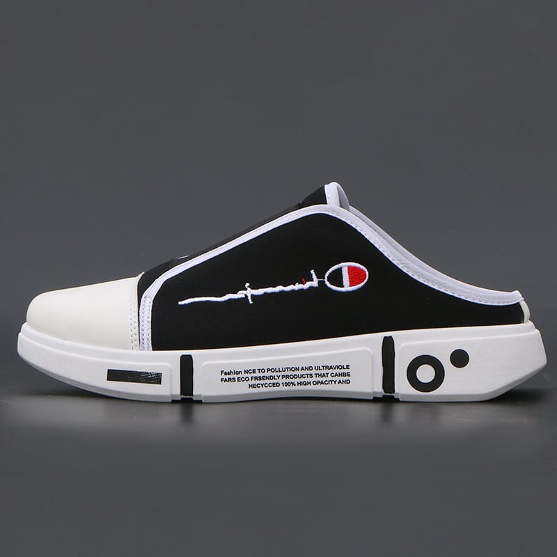 Férfi zárt orrú slip-on mules, koreai stílus, gumi talp, felsőrész műbőr, injektált talp-technológia