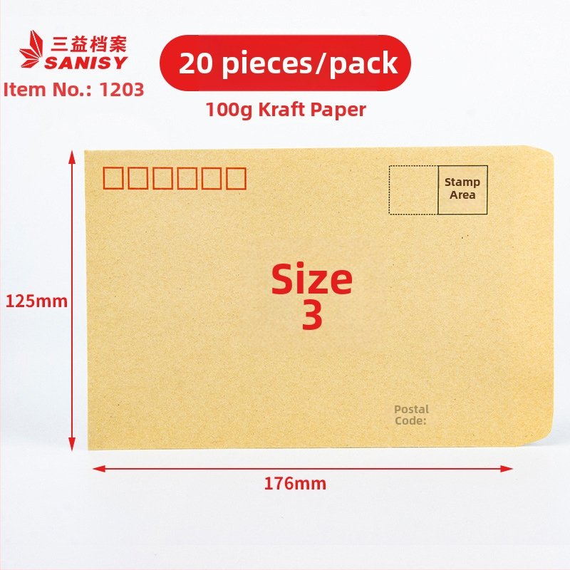 Sanyi kraftová obálka z papiera, štýl čínskej obálky, model No. 9/C4, s tlačeným logom