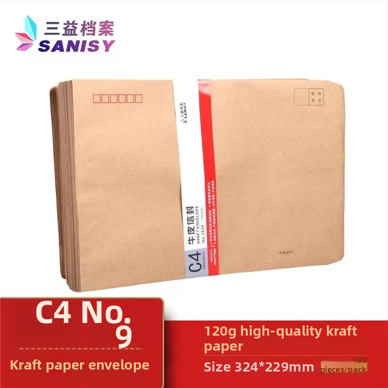 Sanyi kraftová obálka z papiera, štýl čínskej obálky, model No. 9/C4, s tlačeným logom
