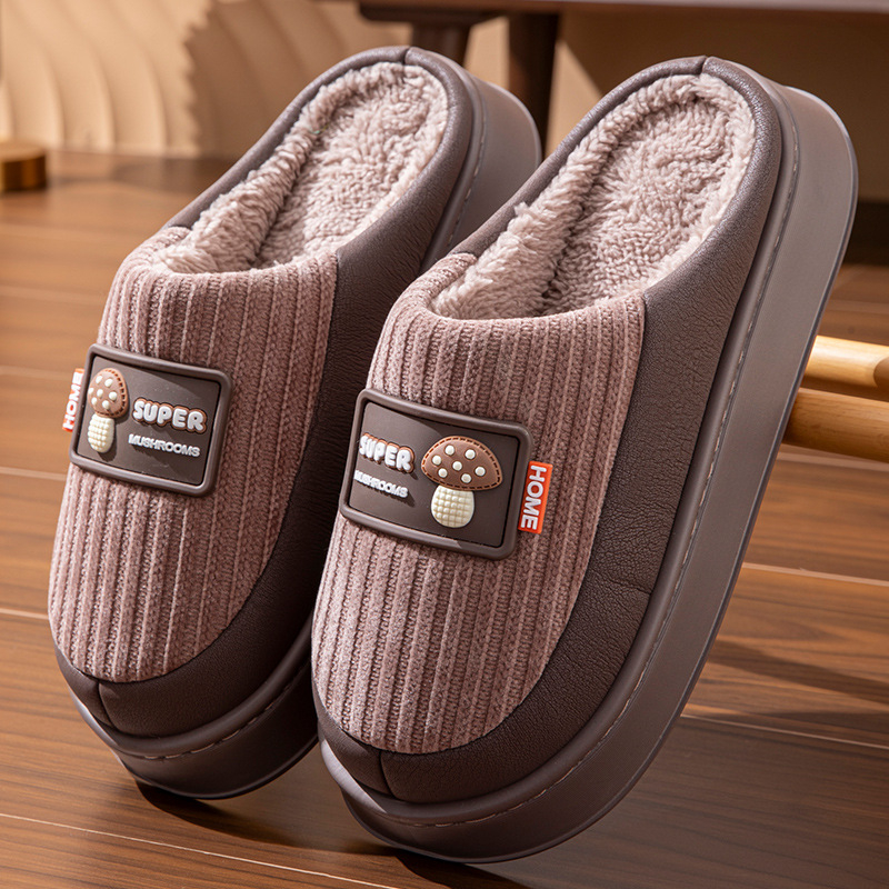 Papuci de interior pentru bărbați, partea superioară PU, talpa EVA, talpă cusută, închidere slip-on, Iarnă 2025