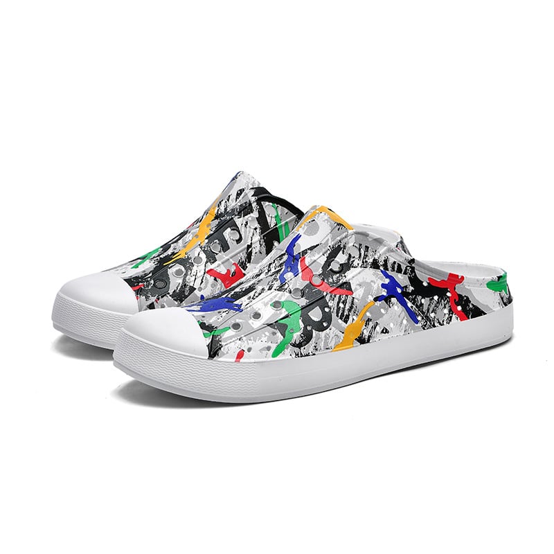 Sandale de vară unisex, respirante, cu partea superioară EVA și talpa EVA, talpă turnată prin injecție, antiderapante, design perforat, încălcare ușoară