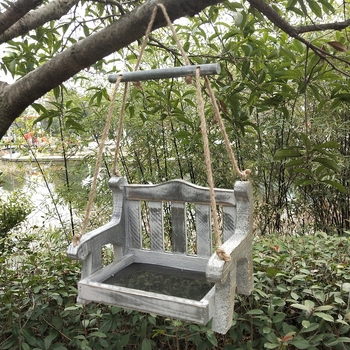 Εξωτερική ξύλινη ταΐστρα για πουλιά, με αυτόματο κρέμασμα, για μπαλκόνι ή κήπο