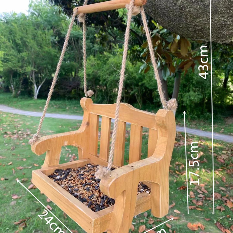 Εξωτερική ξύλινη ταΐστρα για πουλιά, με αυτόματο κρέμασμα, για μπαλκόνι ή κήπο