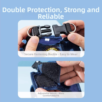 Denim prsluk s vodilicom za male pse