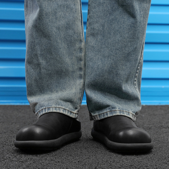 Muške slip-on mule s kapicom na prstu, japanskog stila, gornji dio od velura vlakana od krave, gumena potplata