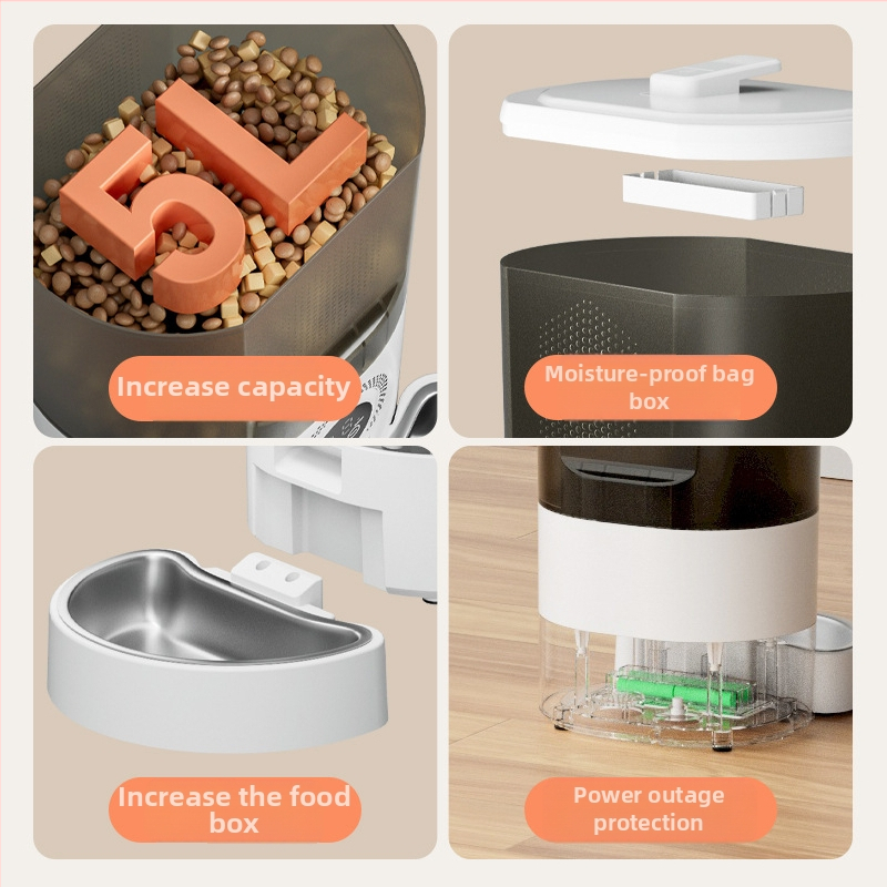 Αυτόματος ταϊστής γάτας με τηλεχειρισμό, προγραμματιζόμενες μερίδες, πλήρης εξοπλισμός ταΐσματος