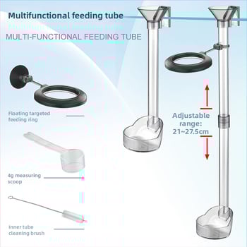 Σετ ταΐσματος ενυδρείου: δαχτυλίδι ταΐσματος και δοσομετρητής σωλήνας — πλαστικό, μάρκα Aquatic Craftsmen, 0,1 kg, σετ 96 τεμάχια