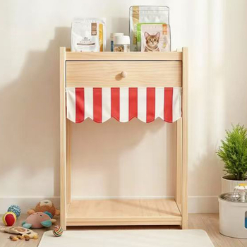 Raft de sertare pentru hrana animalelor — din lemn, pentru pisici, Core Ratio, Pet Drawer Rack