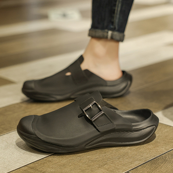 Baotou Slip-On pentru bărbați – talpă groasă din cauciuc, partea superioară din piele de vacă, primăvara 2025, stil leisure