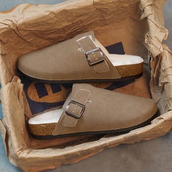 Papuci de iarnă pentru bărbați Slip-On, căptuiți cu fleece; partea superioară din imitation microfiber; talpă PVC