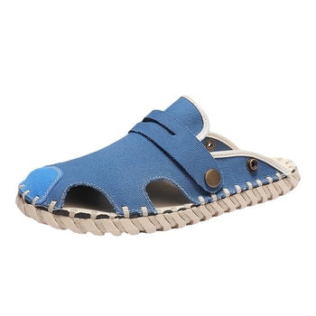 Muške platnene slip-on sandale s tekstilnim gornjim dijelom i gumom, ručno izrađene