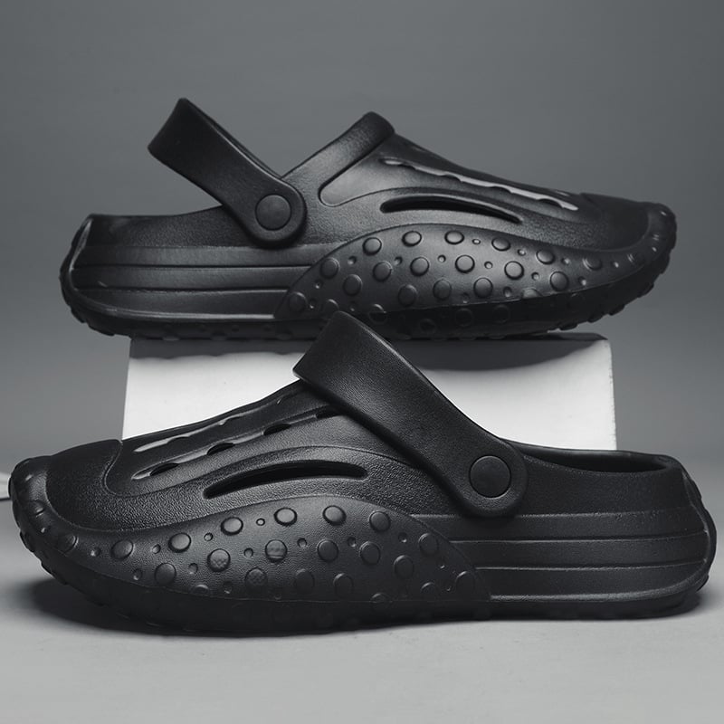 Férfiak számára készült, lélegző EVA papucs lyukakkal, vastag talppal a magasság növeléséért, sportos stílus, injektált talp
