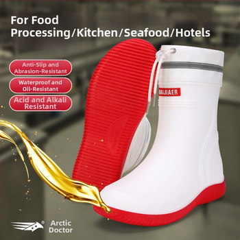 Uniszex PVC esőcsizma, magas cső, csúszásmentes talp, EVA talpbetét, injekciós öntéses kivitelezés