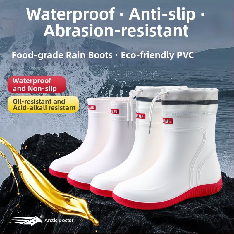 Uniszex PVC esőcsizma, magas cső, csúszásmentes talp, EVA talpbetét, injekciós öntéses kivitelezés
