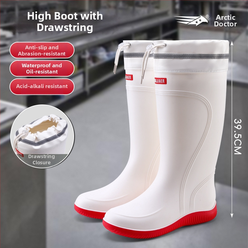 Uniszex PVC esőcsizma, magas cső, csúszásmentes talp, EVA talpbetét, injekciós öntéses kivitelezés