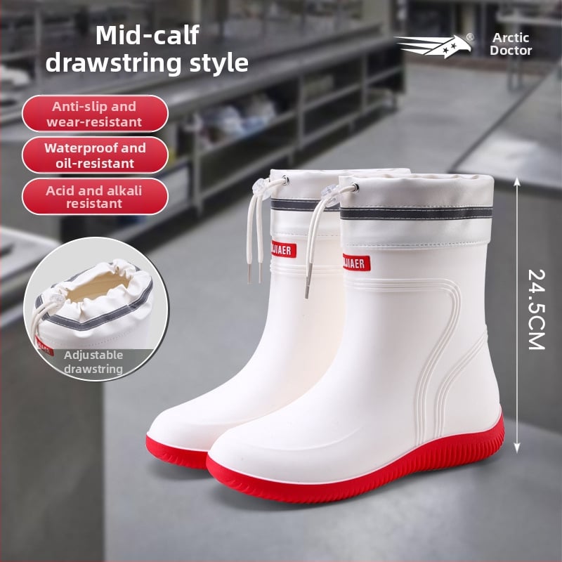 Uniszex PVC esőcsizma, magas cső, csúszásmentes talp, EVA talpbetét, injekciós öntéses kivitelezés