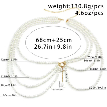 Derékszalag gyöngyökkel, állítható, szövött réz dizájn, 80–100 cm hosszú