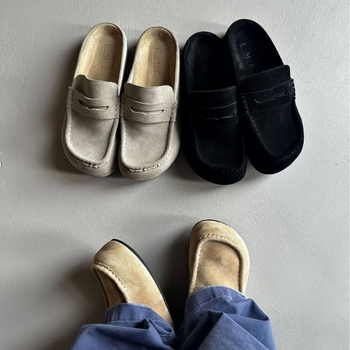 MADEEXTREME muški slip-on loaferi od velura, casual stil, gornji dio od kože prvog sloja, gumeni potplat, povećanje visine, zatvaranje jednim pokretom, ljeto 2025