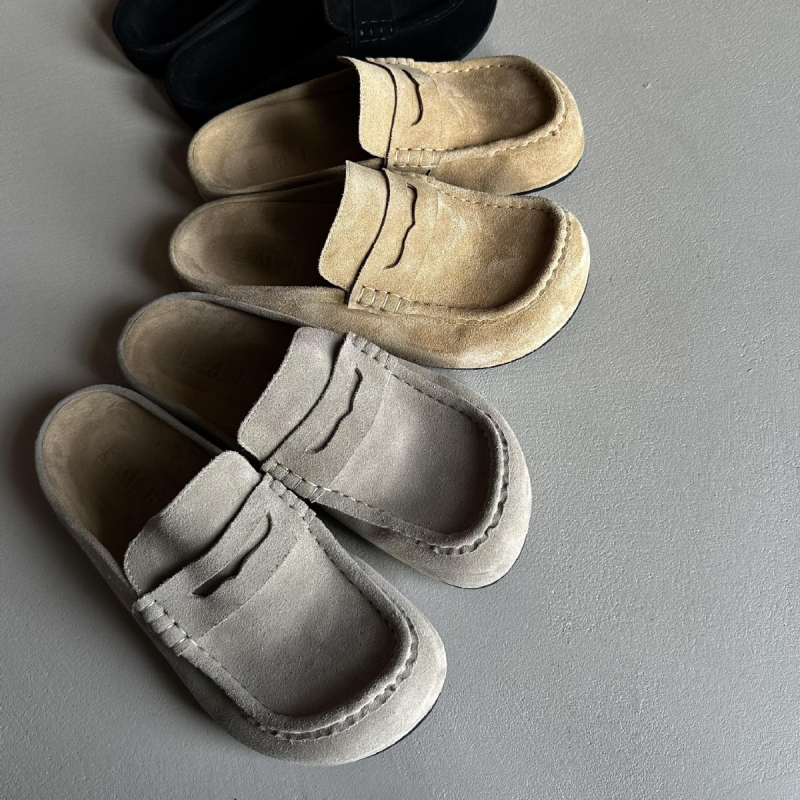 MADEEXTREME muški slip-on loaferi od velura, casual stil, gornji dio od kože prvog sloja, gumeni potplat, povećanje visine, zatvaranje jednim pokretom, ljeto 2025