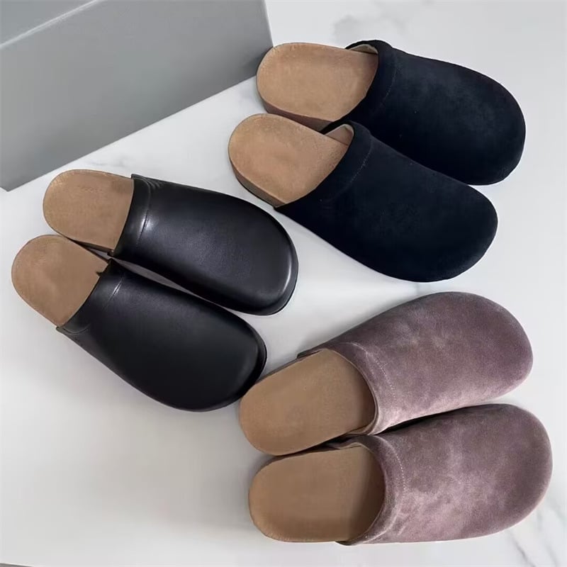 Buffny Muške papuče s zatvorenim prstom, gornji dio od nubuk kože, slip-on, ležerni stil, kompozitna potplata, proljeće 2025