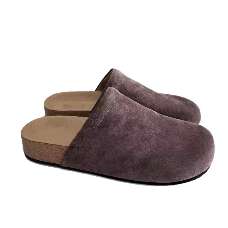 Buffny Muške papuče s zatvorenim prstom, gornji dio od nubuk kože, slip-on, ležerni stil, kompozitna potplata, proljeće 2025