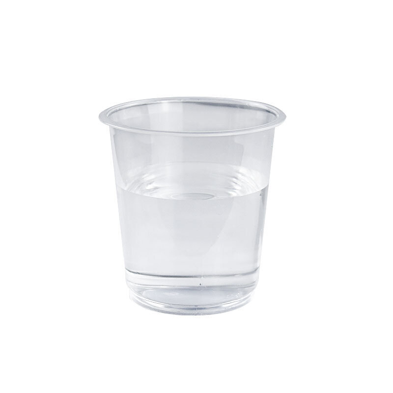Jednokratna prozirna plastična čaša, okruglog oblika, kapacitet 101-200 ml, materijal PP/PS, biorazgradiva
