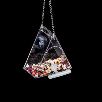 Κύκλικος ακρυλικός κουτί τροφίμων πουλιών με βεντούζα και κρεμάμενο σχέδιο — εξωτερικός τροφοδότης πουλιών, Αυτόματη σίτιση (Υλικό: ABS; Αυτόματη τροφοδοσία: Ναι; Βεντούζα; Συσκευασία: 36 τεμ.)