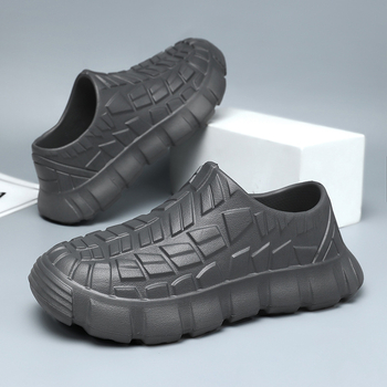 Férfi konyhai esőcsizma – EVA felső rész, EVA hab talp, csúszásmentes, kerek orr, boka körüli magasság, belső bélés nélkül, professzionális modell 24w01