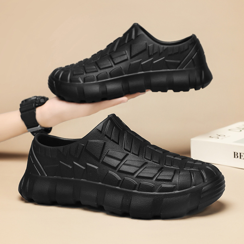 Férfi konyhai esőcsizma – EVA felső rész, EVA hab talp, csúszásmentes, kerek orr, boka körüli magasság, belső bélés nélkül, professzionális modell 24w01