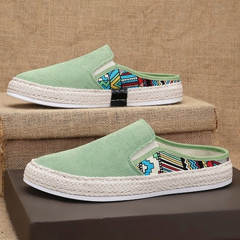 Manjianghong muške ljetne slip-on tenisice, ribarski stil ploče, corduroy gornji dio, PVC potplat