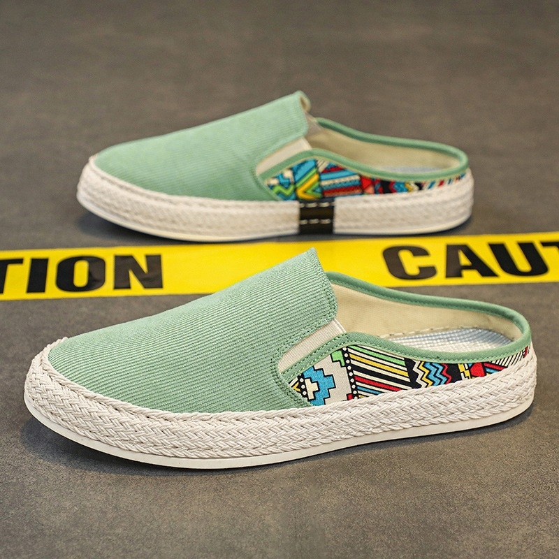 Manjianghong muške ljetne slip-on tenisice, ribarski stil ploče, corduroy gornji dio, PVC potplat