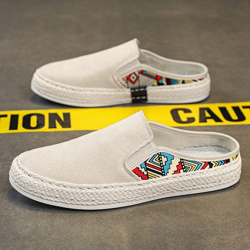 Manjianghong muške ljetne slip-on tenisice, ribarski stil ploče, corduroy gornji dio, PVC potplat