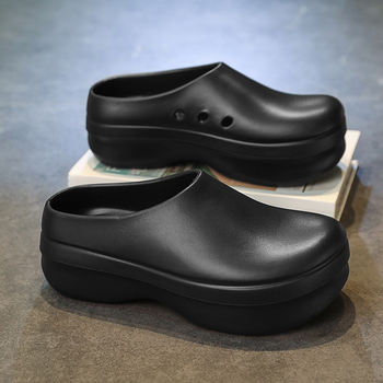 Férfi EVA papucsok, vastag talppal, kényelmes strandpapucs, injektált formázás, slip-on, Nyár 2025