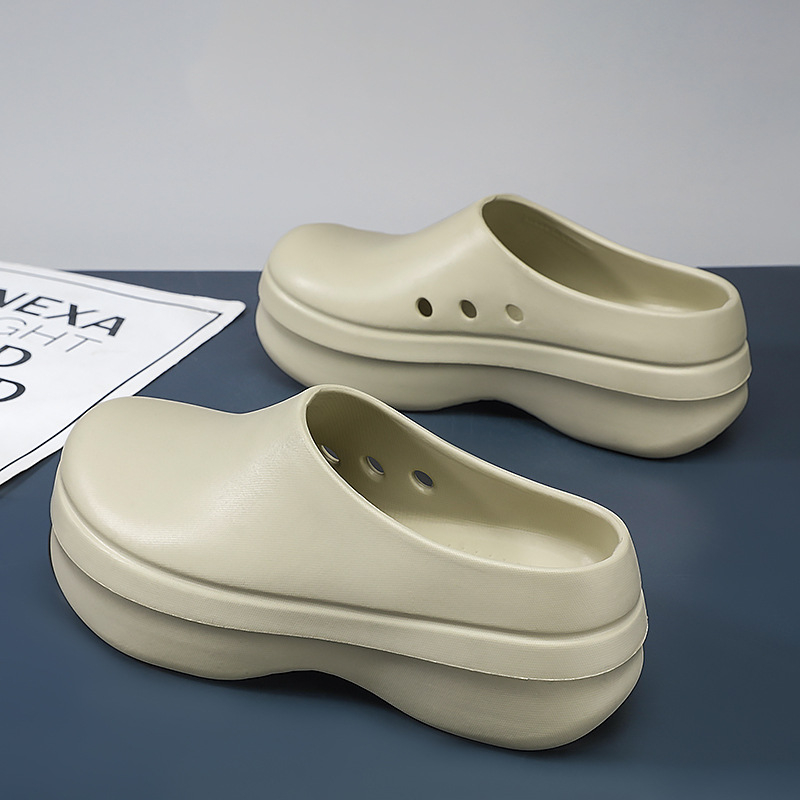 Férfi EVA papucsok, vastag talppal, kényelmes strandpapucs, injektált formázás, slip-on, Nyár 2025