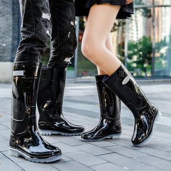 Uniszex vízálló esőcsizma, négy évszakos, magas szárú, PVC felső rész, meleg műszál bélés, csúszásmentes talp