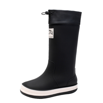 Uniszex magas esőcsizma, vízálló, csúszásmentes, sík talpú, műanyag felsőrész